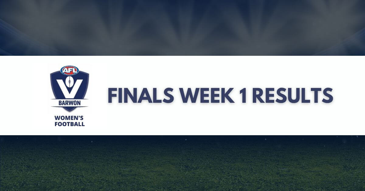 AFL Barwon Women’s Football Finals Week 1 Results