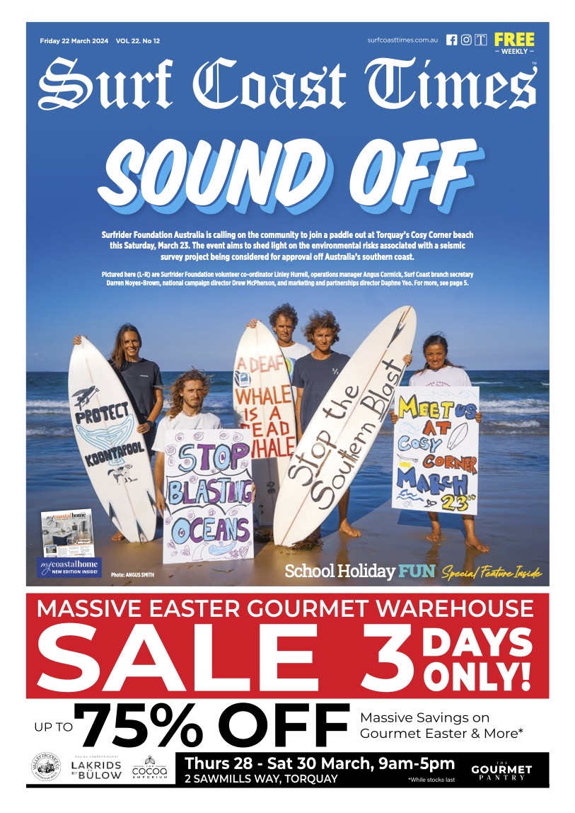 The paddle out at Torquay's Cosy Corner beach was one of the biggest rallies the Surf Coast has ever seen.