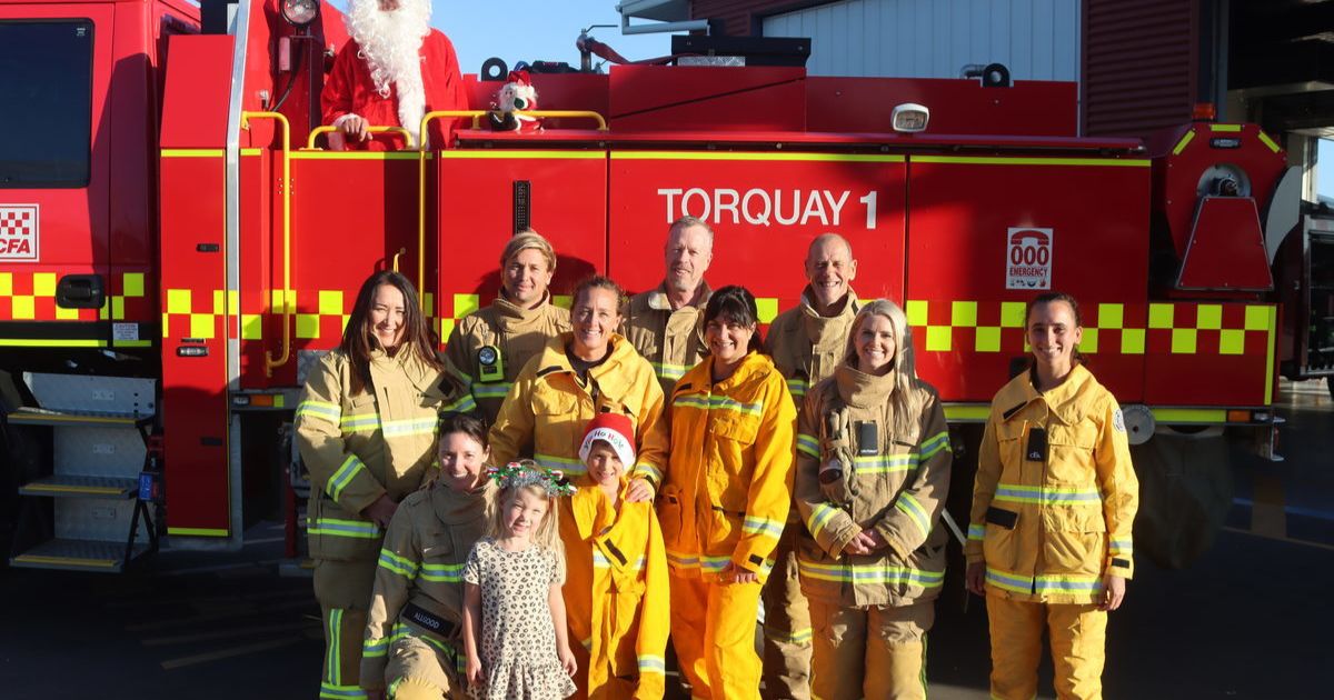 Santa Surf Coast fire trucks
