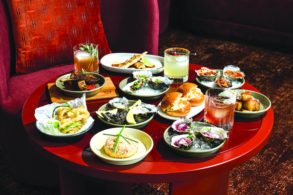 Skyline Bar's grazing plates and oysters.
