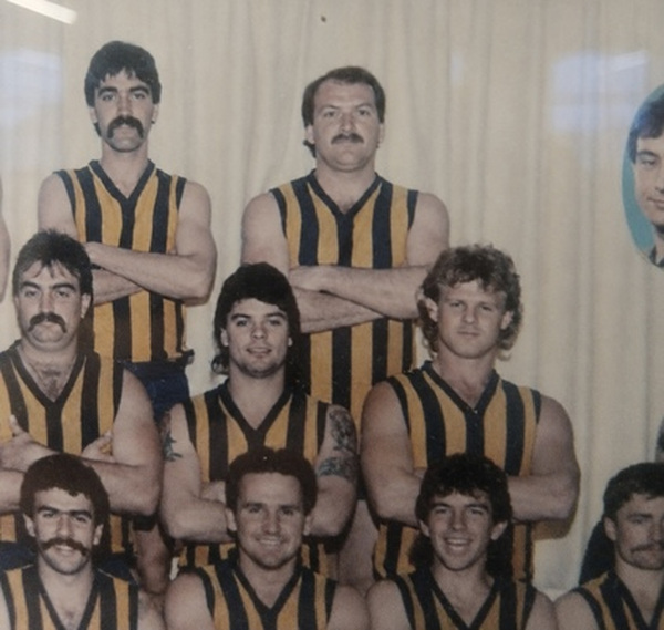 Daryl Craven (top right) was part of the 1978 and 1987 premiership winning sides. Photo: Geelong West Football Club.