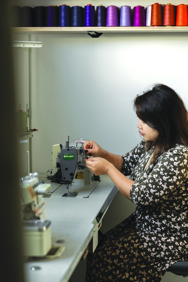 Founder of the Sewing Collective Studio Soriya Sim is a third-generation seamstress based in Ocean Grove. Photos: Melinda Tonzing.