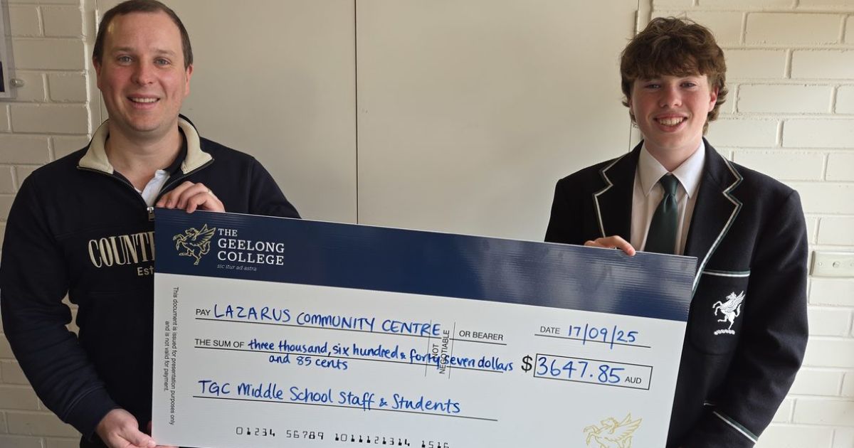 Geelong College student fundraiser Lazarus Community Centre