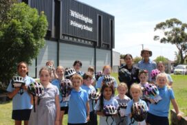 Geelong cyclist donates bike helmets