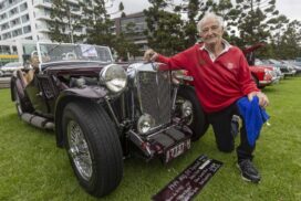 Vintage MG car display