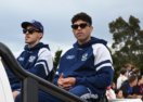 Tyson Stengle with Geelong teammate Brad Close at the AFL Grand Final Parade
