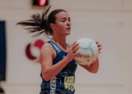 Asha Gray prepares to go on the attack for the Strikers 23-and-unders against the Falcons. Photo: Fort Bend Film Club.