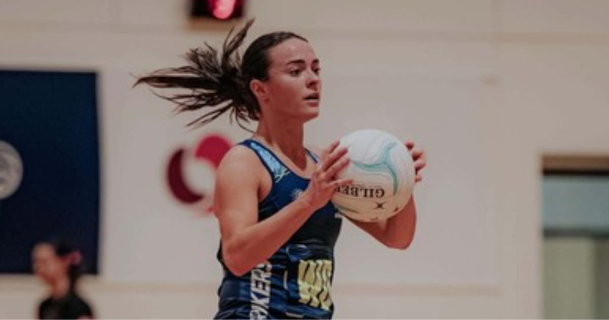 Asha Gray prepares to go on the attack for the Strikers 23-and-unders against the Falcons. Photo: Fort Bend Film Club.