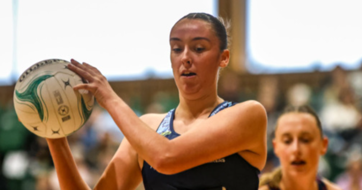 Goal shooter Hayley Howard was one of the keys in a nail-biting one-goal win for the Strikers over North East Blaze that has them bound for a semi-final showdown with City West Falcons. Photo: Fort Bend Film Club.