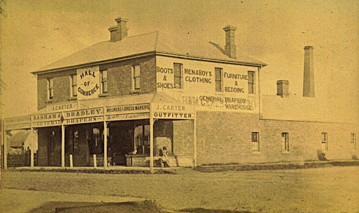 A shot from 1883 of the Bacchus Marsh Hall of Commerce. Photo: Supplied.