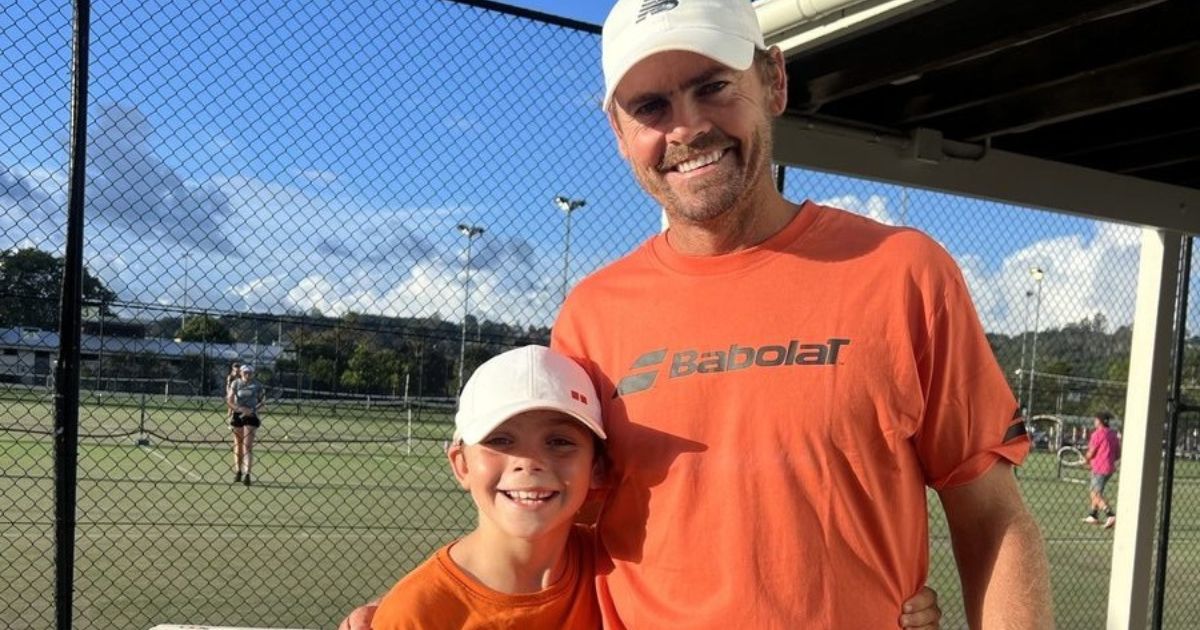 Father and son tennis