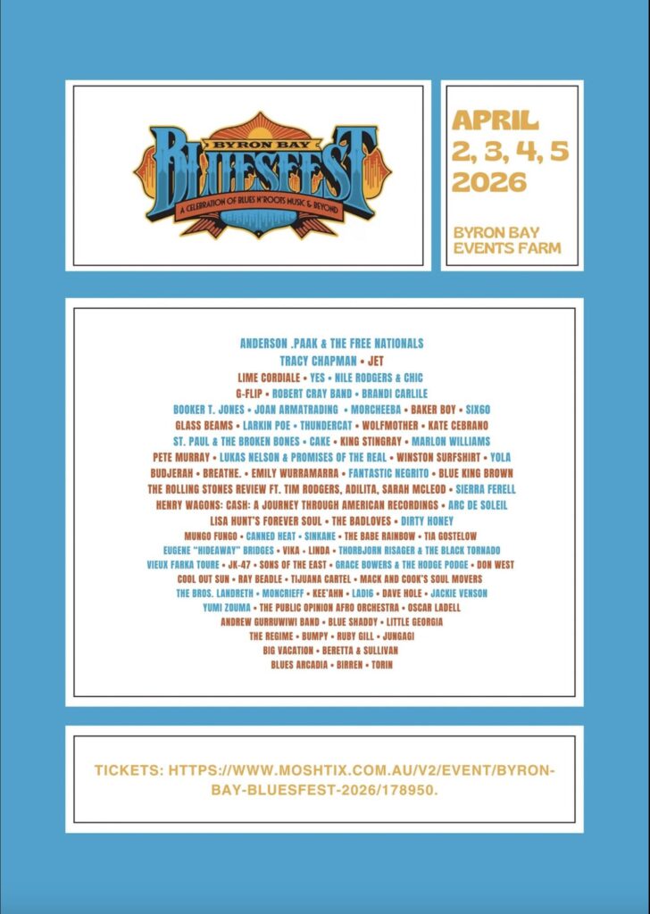 A fake Bluesfest line-up poster that is still circulating on social media.