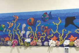 Yarn bomb mural