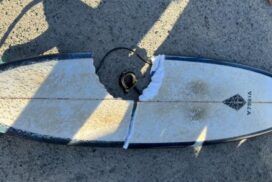 Lifeguards closed Cabarita Beach after a surfer’s board was bitten by a suspected great white shark. Photo: SUPPLIED