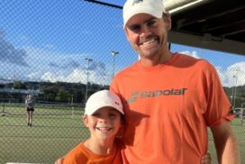 Father and son tennis