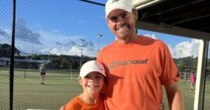 Father and son tennis