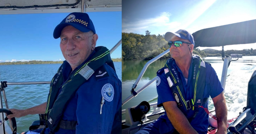 Bill Ewen (left) and Frank Petsch, who died when their vessel capsized while responding to a yacht in distress off the Ballina Bar. Photo: Marine Rescue NSW.