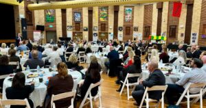 school leaders gather