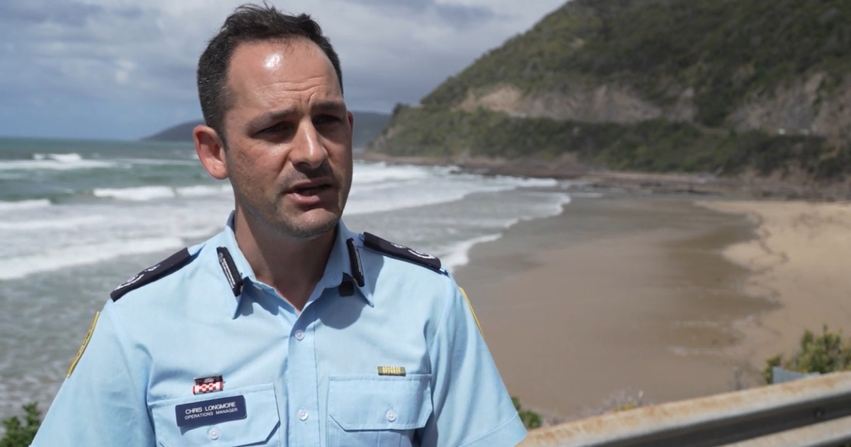 Chris Longmore from Vic SES speaks in SES video footage during vehicle recovery at Wye River.