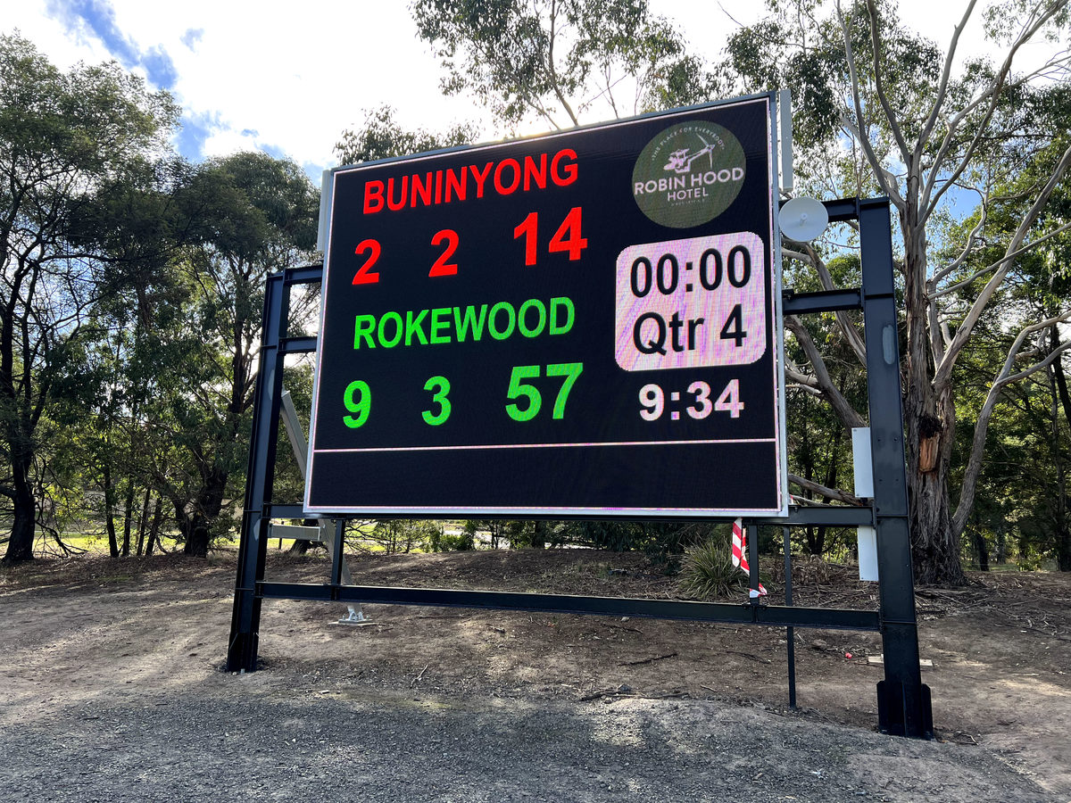 A new scoreboard at the Buninyong Recreation Reserve. Photo: Supplied.