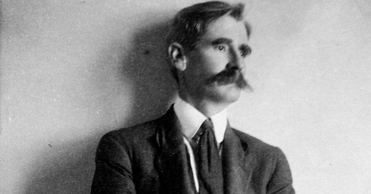 Presenter Hedley Thomson is returning to further delve into the 1887 visit of iconic Australian writer Henry Lawson to Eureka Rebellion sites. This photo shows Lawson in 1912. Photo: National Archives of Australia.
