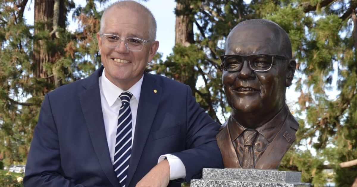 Scott Morrison bust Ballarat
